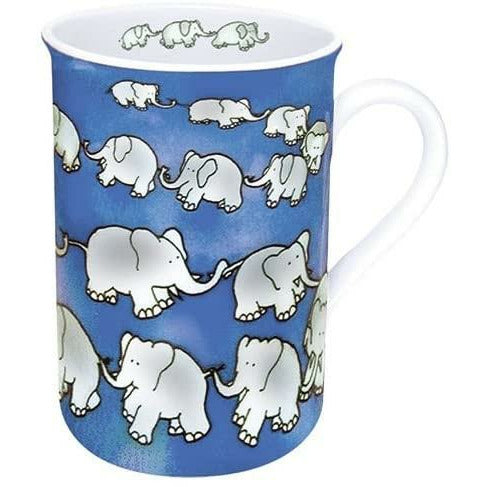 Konitz Mug Blue Chain of Elephants - Home Decors Gifts online | Fragrance, Drinkware, Kitchenware & more - Fina Tavola