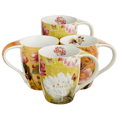 Mugs by Konitz, Lotus & Fruit Tea Flower Mugs (Set of 4) - Home Decors Gifts online | Fragrance, Drinkware, Kitchenware & more - Fina Tavola