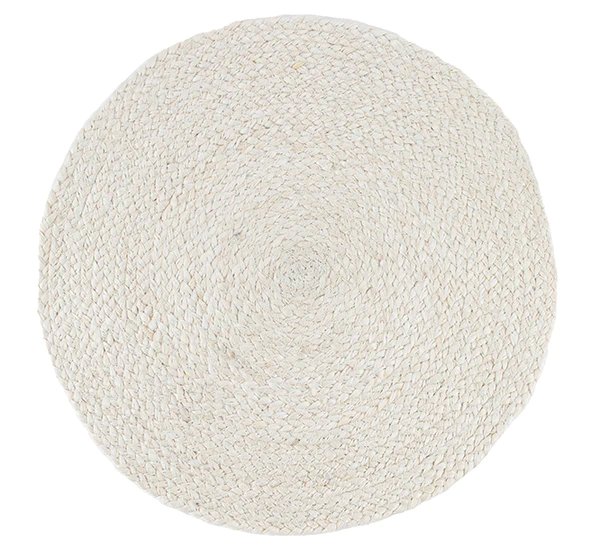Silky Jute Round Placemat In Natural Pearl Grey | Set of 4