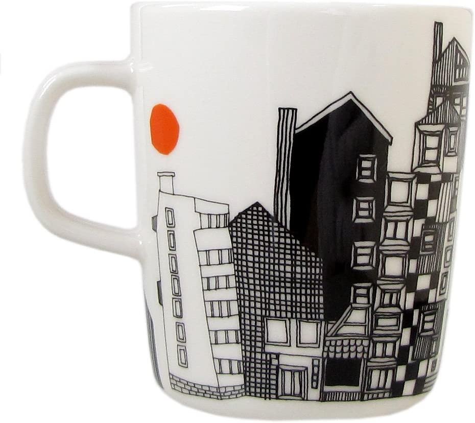 Siirtolapuutarha Stoneware City Mug | White & Black