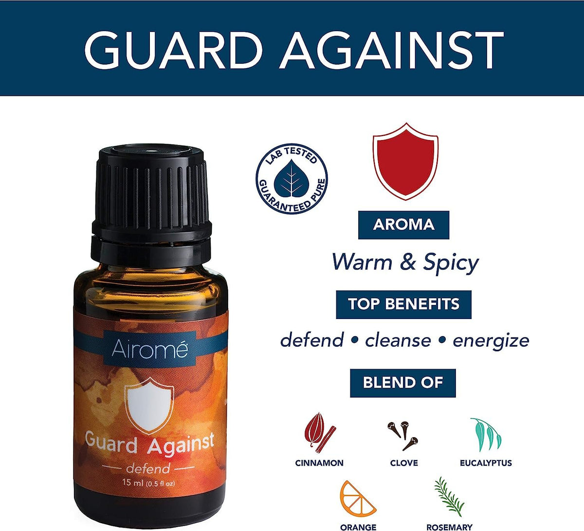 Airome Natural Wellness Gift Set, Therapeutic Grade Essential Oils | Guard Against, Breathe in, Head Up Blends