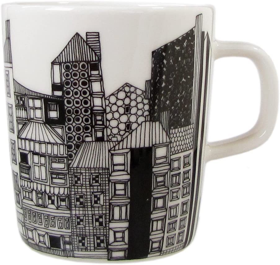 Siirtolapuutarha Stoneware City Mug | White & Black