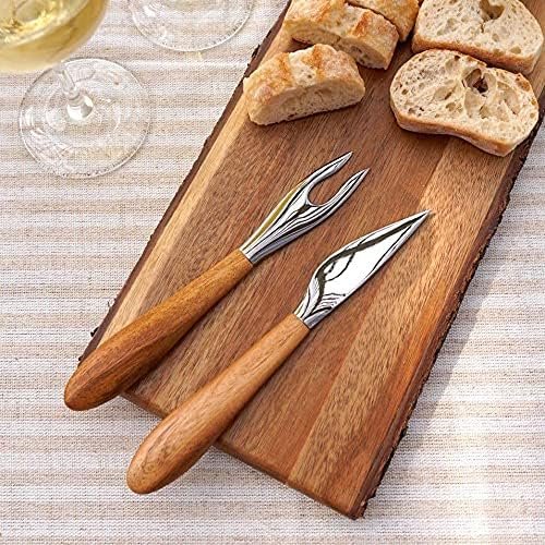 Nambe Curvo Cheese Set | Cheese Knife and Fork Utensil Set for Charcuterie Board