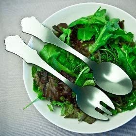 Old Fashion Salad Serving Set |  Dark Green