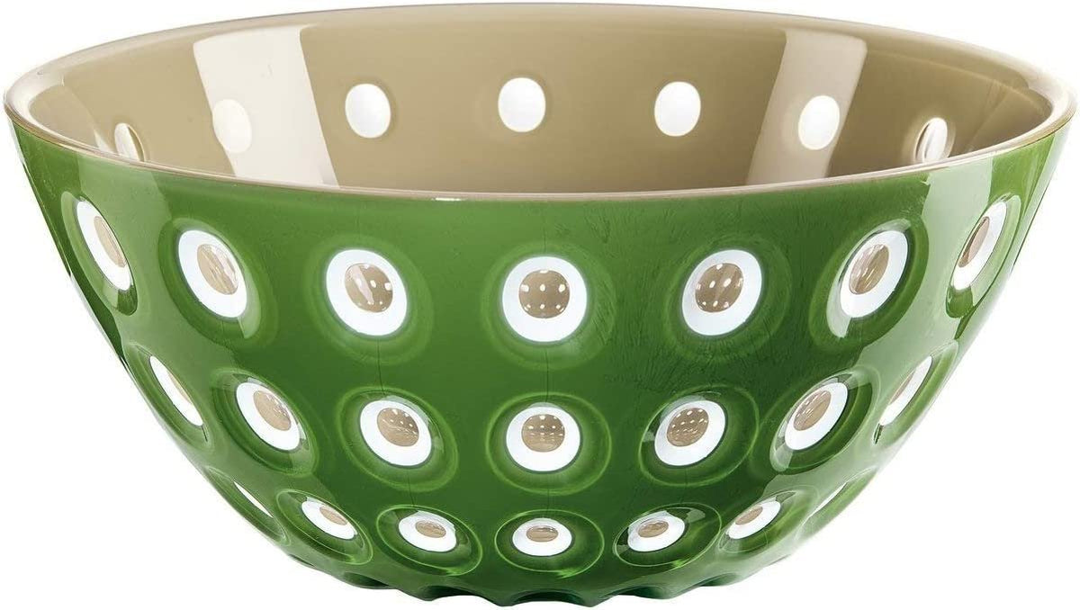 Guzzini Le Murrine Bowl | Moss Green & Sand 3-Color Technology 7.9" diam. | Chip Resistant & Unbreakable, Reusable, BPA-Free | Cereal, Soup, Fruits - Mixing Bowl for Kitchen Ingredients