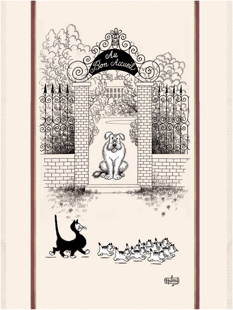 Kitchen Tea Towel | Au Bon Accueil (Cat & Dog Welcome Reception!)