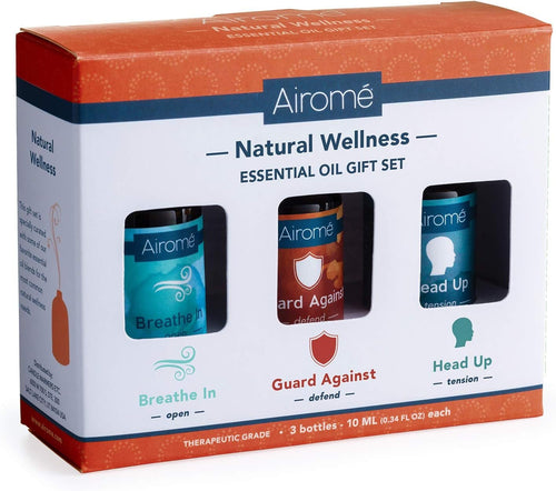 Airome Natural Wellness Gift Set, Therapeutic Grade Essential Oils | Guard Against, Breathe in, Head Up Blends