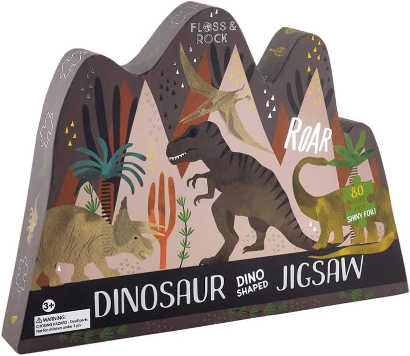 Floss & Rock Dinosaur Shaped Puzzle | 80 Piece Set