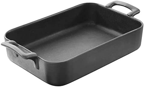 Belle Cuisine Rectangular Baking Dish | Black Cast Iron Style | 1.8 Quart