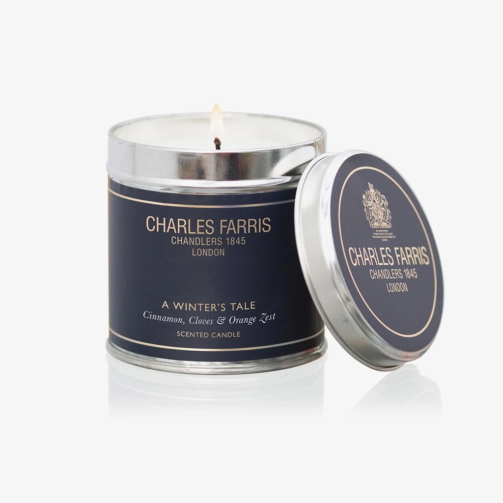 Charles Farris A Winter's Tale Scented Candle in a Tin Fragrances of Orange Zest Cinnamon & Cloves 210g Winter Classic Fragrances