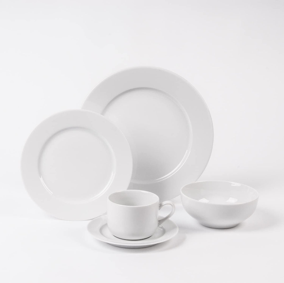 Pillivuyt Sancerre Dinnerware White Porcelain Shock-Resistant | 20 Pieces Set | Service for 4