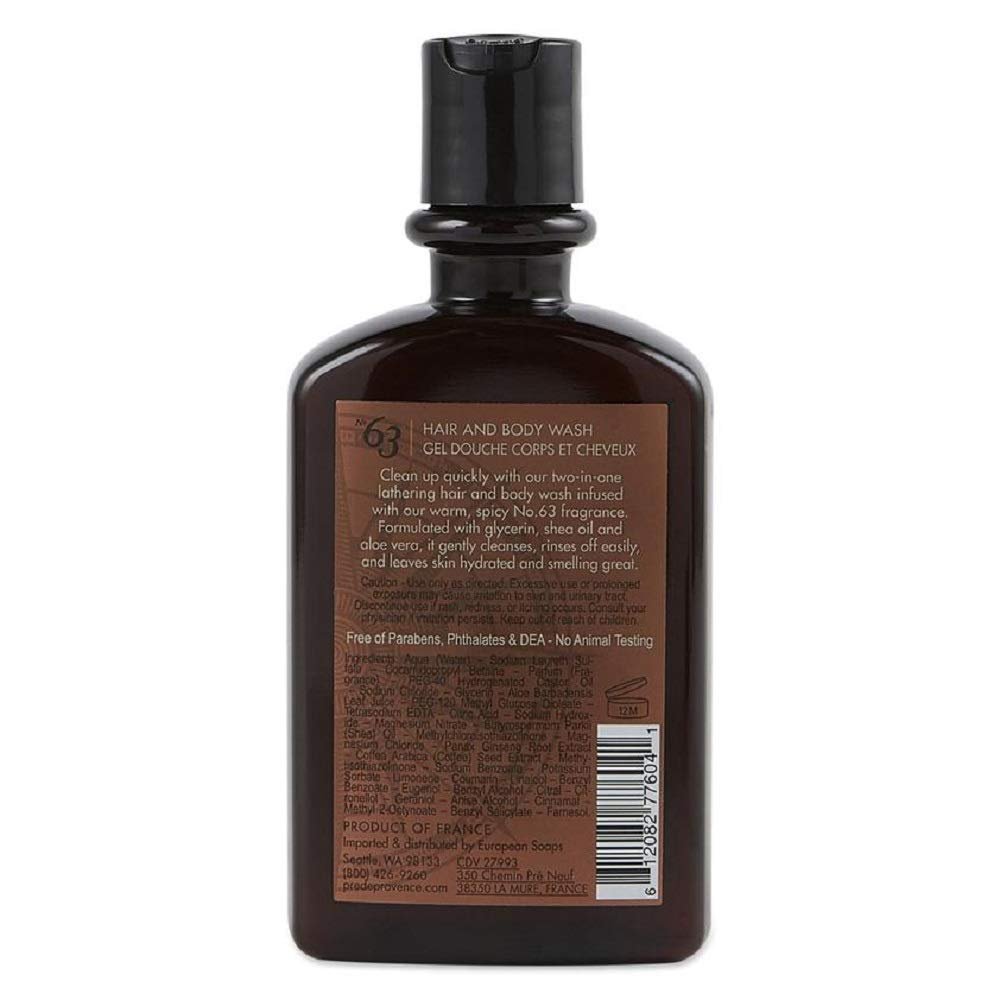 No.63 Men’s Collection by Pré de Provence — Warm Spicy Hair & Body Wash Set