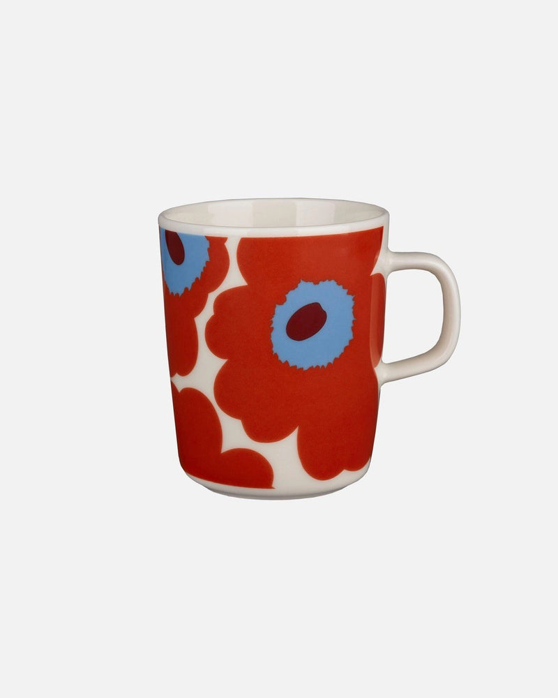 Unikko Oiva Stoneware Flower Mug | Set of 2 | Orange & Blue