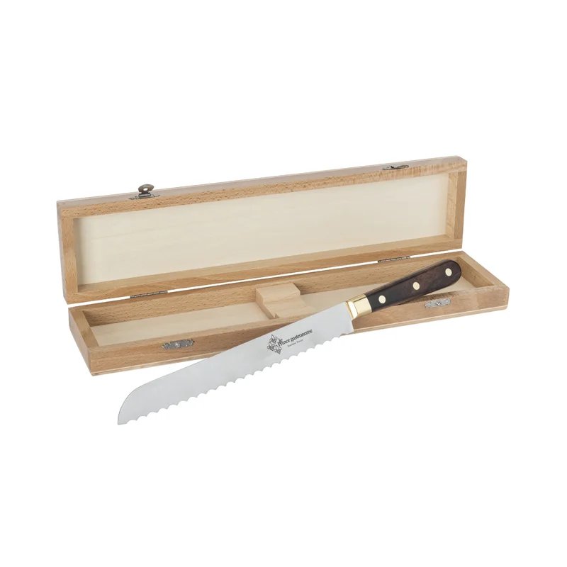 Au Nain Prince Gastronome Bread Knife in a Wood Box