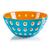 Guzzini Le Murrine Bowl (Blue/White/Orange) Fruit, Salad, Serving Bowl 9.5", 25cm Outdoor Indoor Use