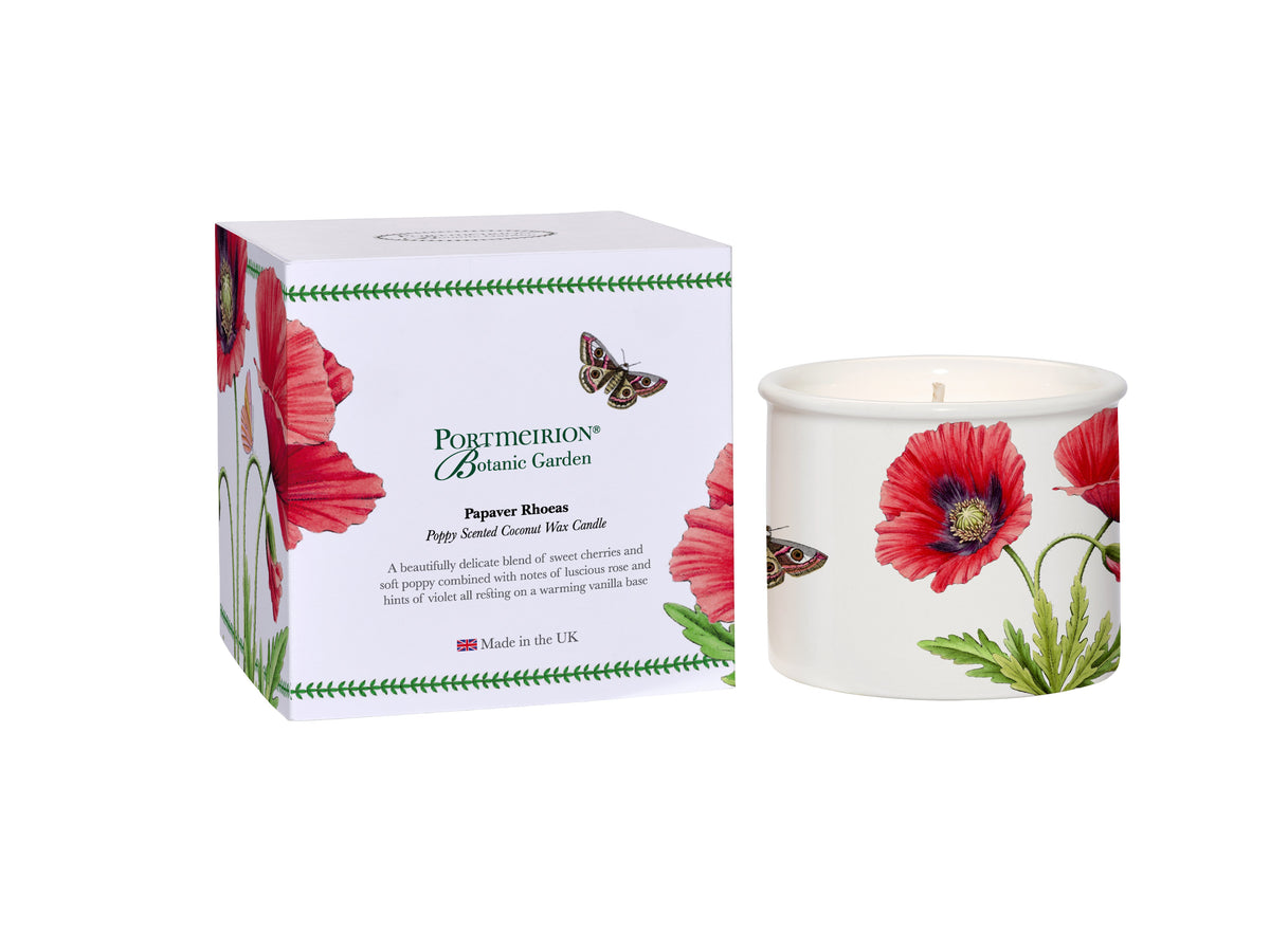 Botanic Scented Candle Ceramic Timeless Collection | Garden Poppy Flower