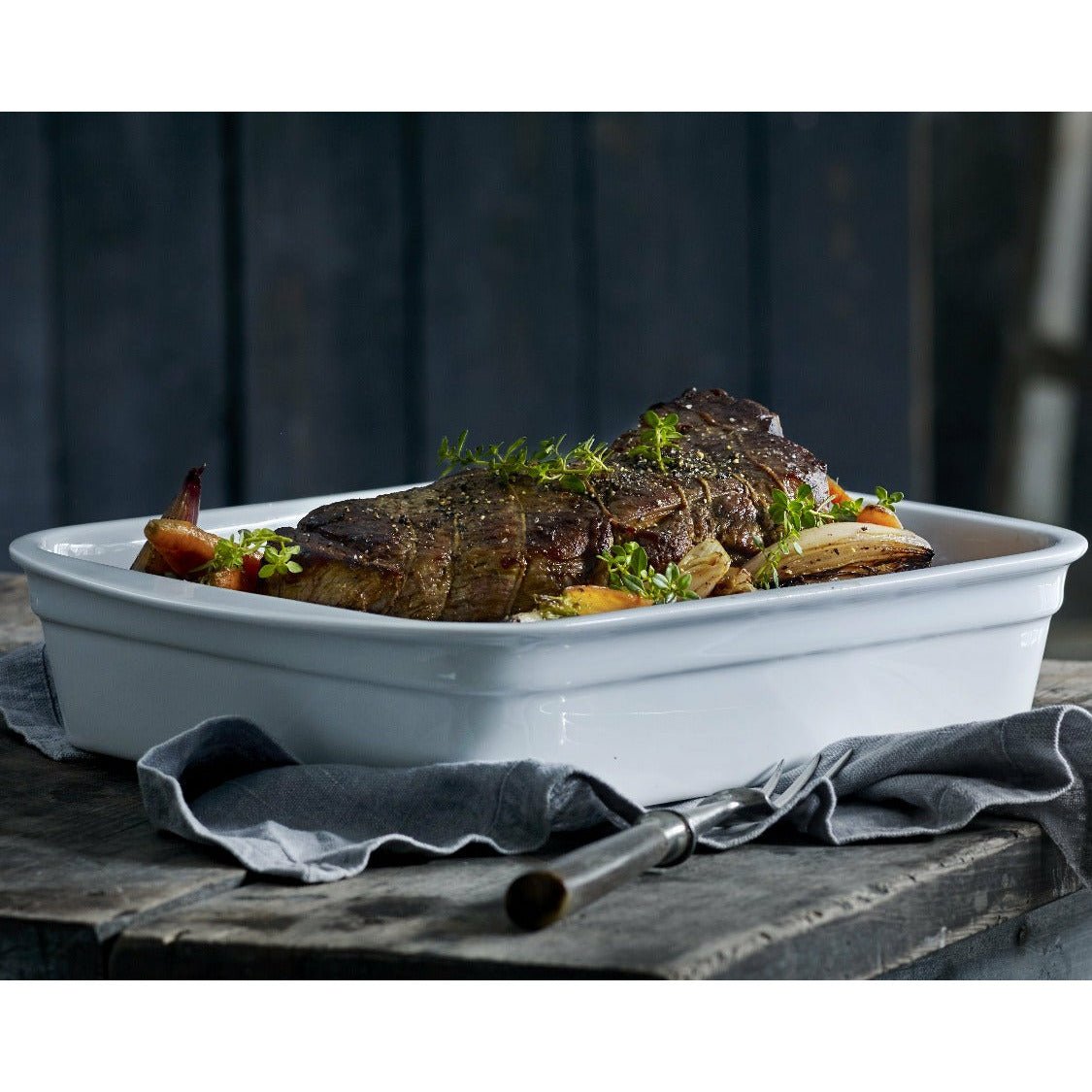 Pillivuyt White Porcelain Rectangular Lasagne Bakers | Medium & Large