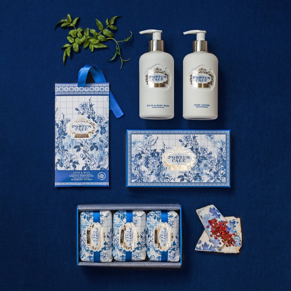 Portus Cale Gold & Blue Hand & Body Luxury Wash | Pink Pepper & Jasmine