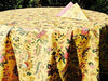 Versailles Yellow Provencal Tablecloth | 70" Round | Easy Care Coated Cotton