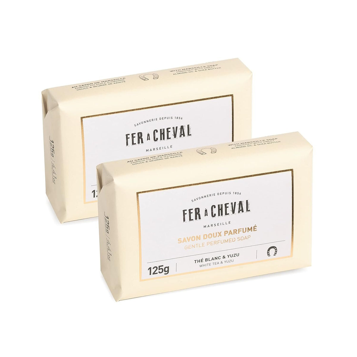 Marseille Gentle Scented Shea Butter Bar Soap | White Tea & Yuzu | Set of 2