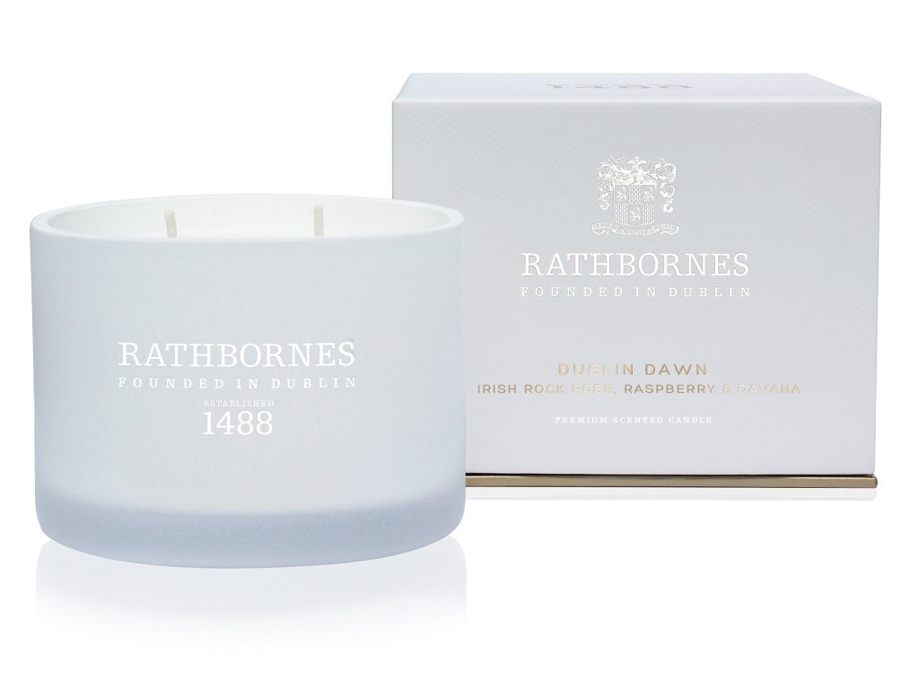 Four Wick Luxury Scented Candle Dublin Dawn | Irish Rock Rose, Raspberry & Davana