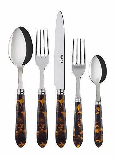 Tortoise Flatware Set 5 Piece Place Setting | Service for 4 | Tortoise