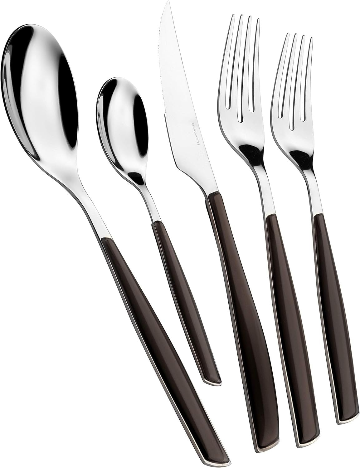 Glamour 5 Piece Place Setting Flatware Set | Smoky Black