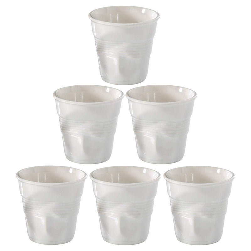 Cappuccino Crumpled Cup White (Set of 6) - Home Decors Gifts online | Fragrance, Drinkware, Kitchenware & more - Fina Tavola