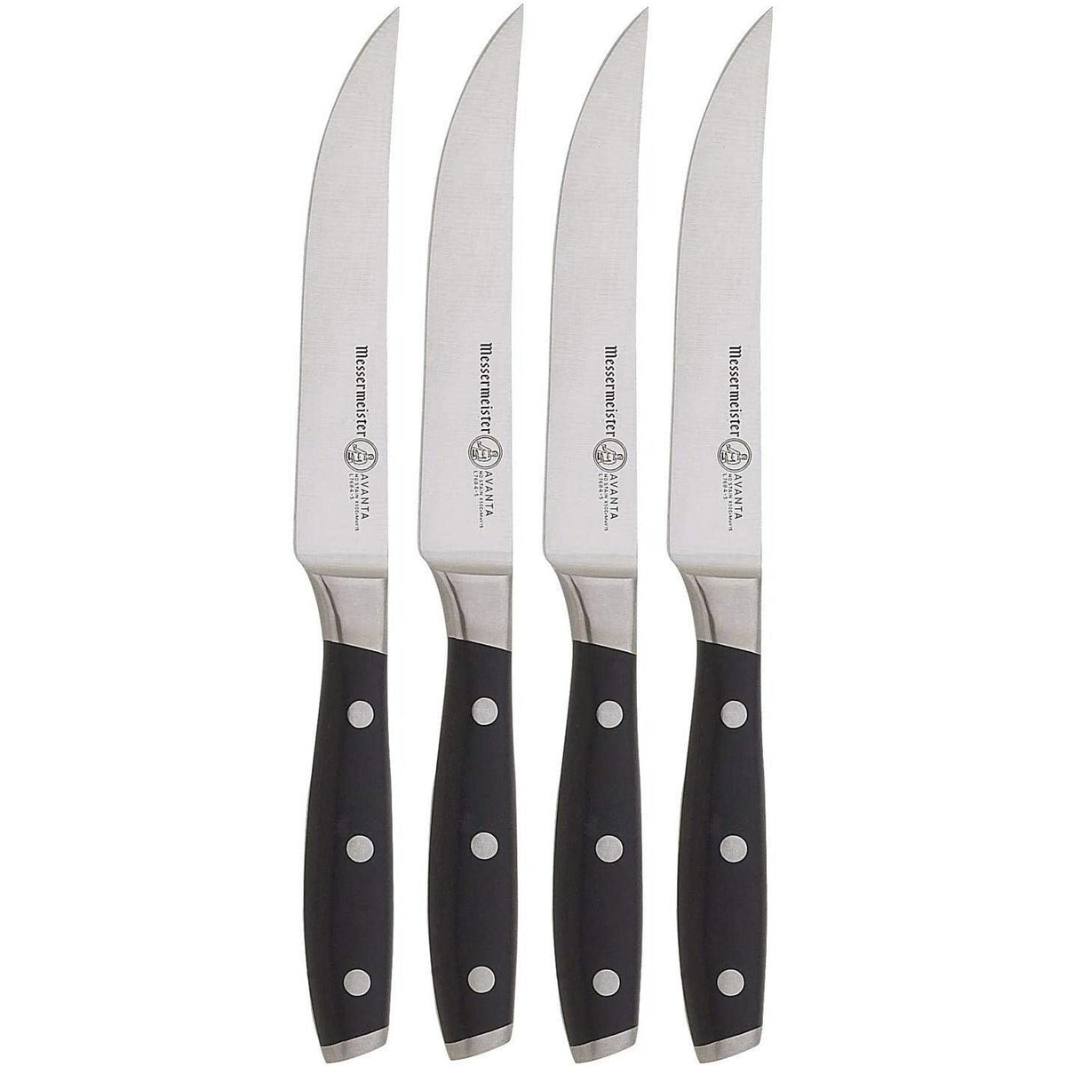 Messermeister Avanta 4 Piece Fine-Edge Steak Knife Set - Black Handle - Home Decors Gifts online | Fragrance, Drinkware, Kitchenware & more - Fina Tavola