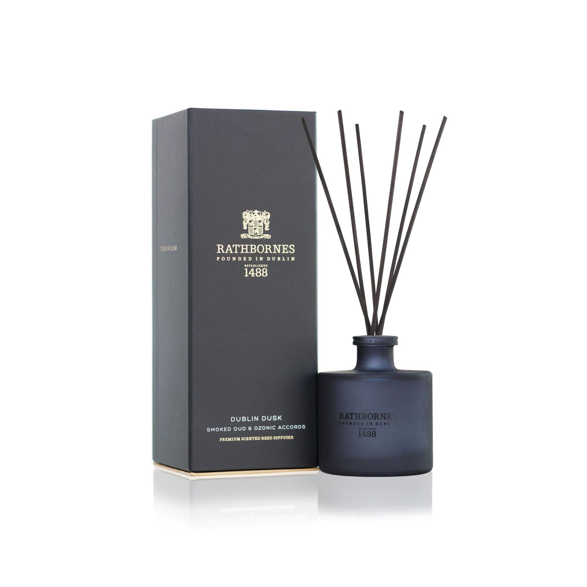 Rathbornes Dublin Dusk Smoke Oud & Cedar Scented Reed Diffuser 200ml - Home Decors Gifts online | Fragrance, Drinkware, Kitchenware & more - Fina Tavola