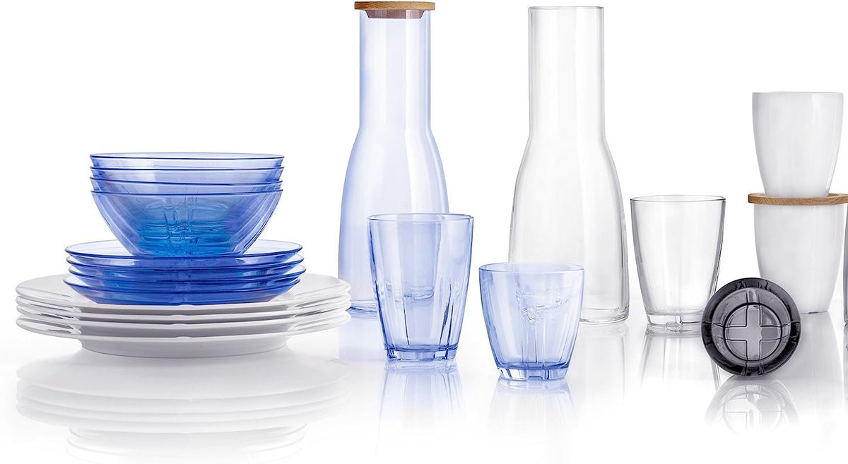 Kosta Boda Bruk Large Tumbler Pair | 11.56 oz. | Blue