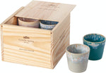 Stoneware Lungo Coffee Cups in a Wooden Box Grespresso Collection | Multicolor | Set of 8