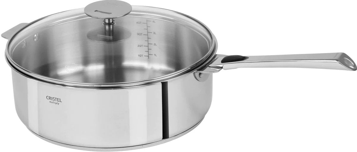 Cristel Casteline Multiply Stainless Steel Non-Stick Saute Pan | 4 Quart