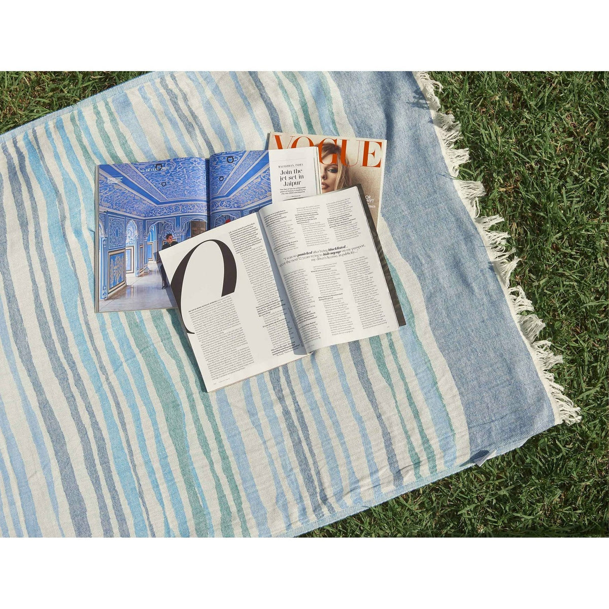 Blue Wave Turkish Towel - Home Decors Gifts online | Fragrance, Drinkware, Kitchenware & more - Fina Tavola