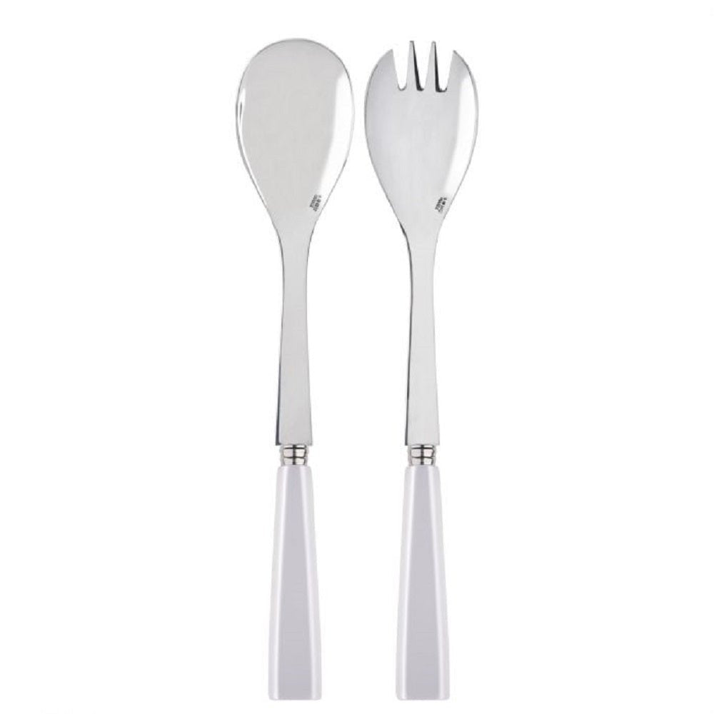 Sabre Icône White Salad Servers Acrylic Handle