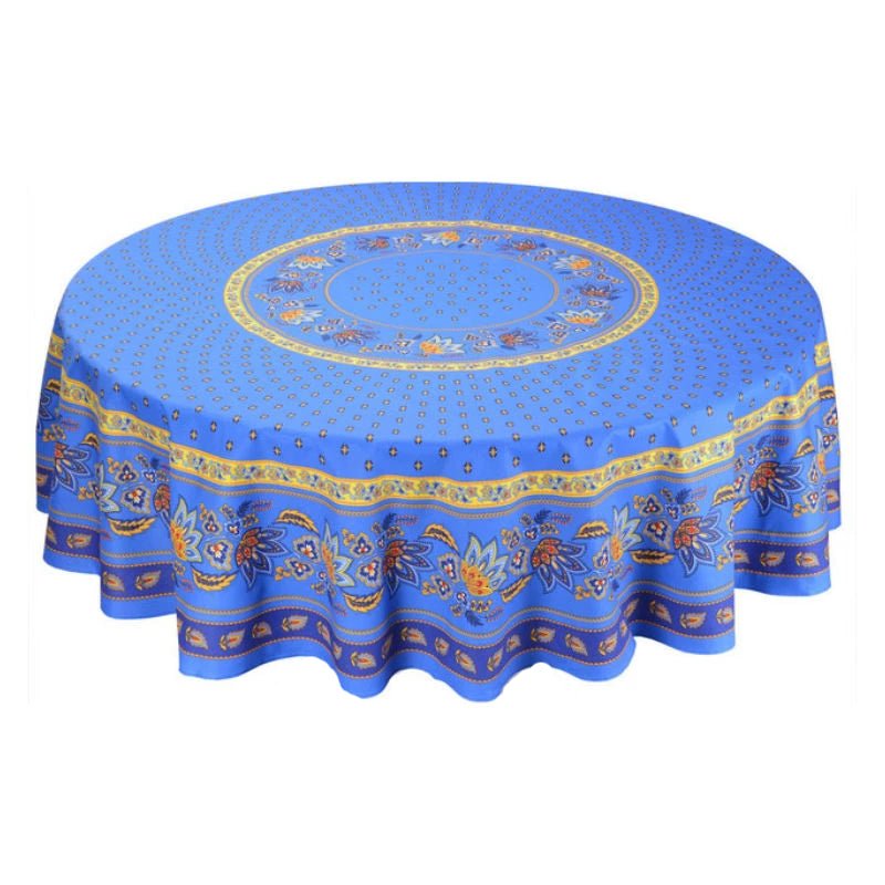 Le Cluny Lisa Blue Coated Provencal Tablecloth