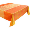 Garnier Thiebaut Graminees Orange Tablecloth French Jacquard | 69" Square