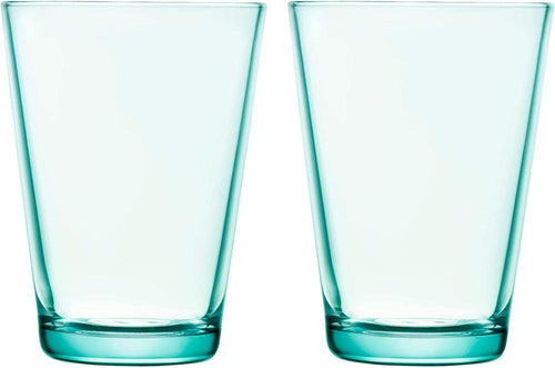 Iittala Kartio Drinking Glass, Set/2, Water Green, 13.5 Ounce