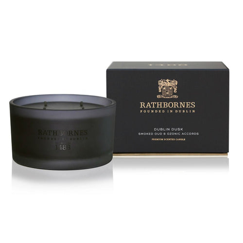Rathbornes Dublin Dusk Smoked Oud & Cedar Four-Wick Luxury Scented Candle - Home Decors Gifts online | Fragrance, Drinkware, Kitchenware & more - Fina Tavola