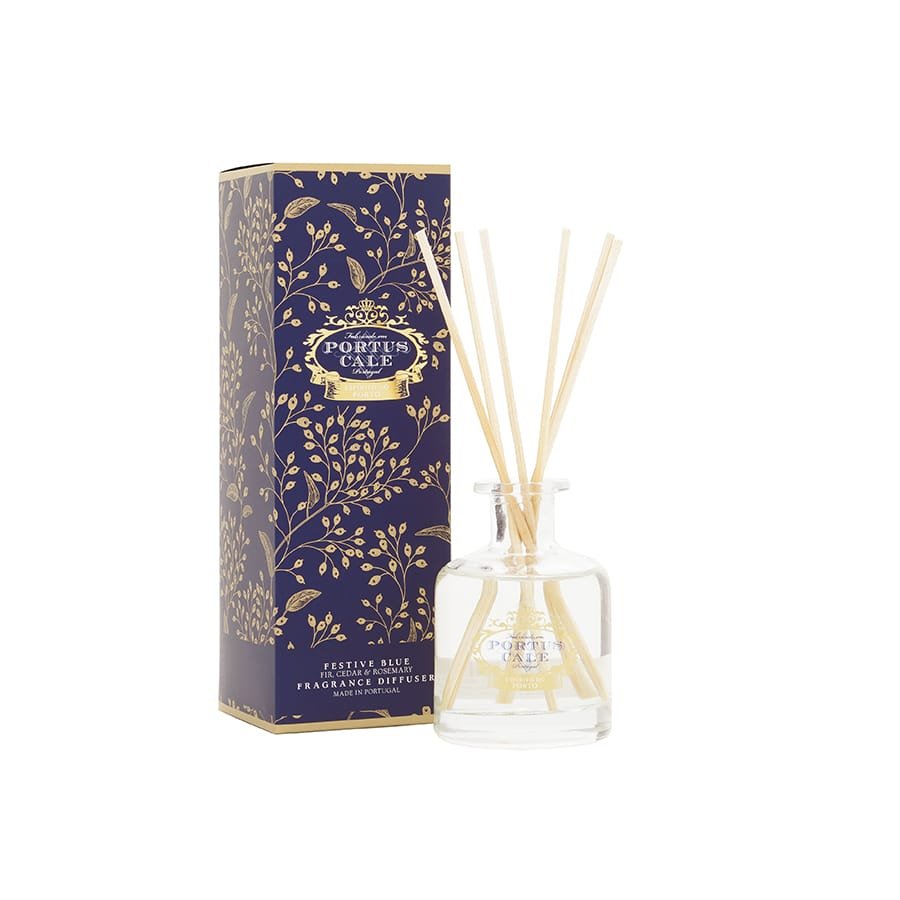 Portus Cale Festive Blue Reed Diffuser | 100ml | Fir, Cedar & Rosemary