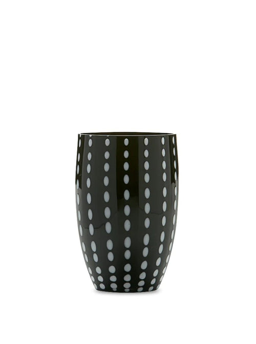 Perle Glass Tumbler Set in Black | Set of 6 | 10.8oz