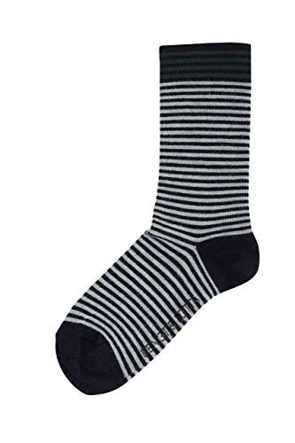 Bengt & Lotta Merino Wool Socks Black & Grey Stripes "Axel" | Large