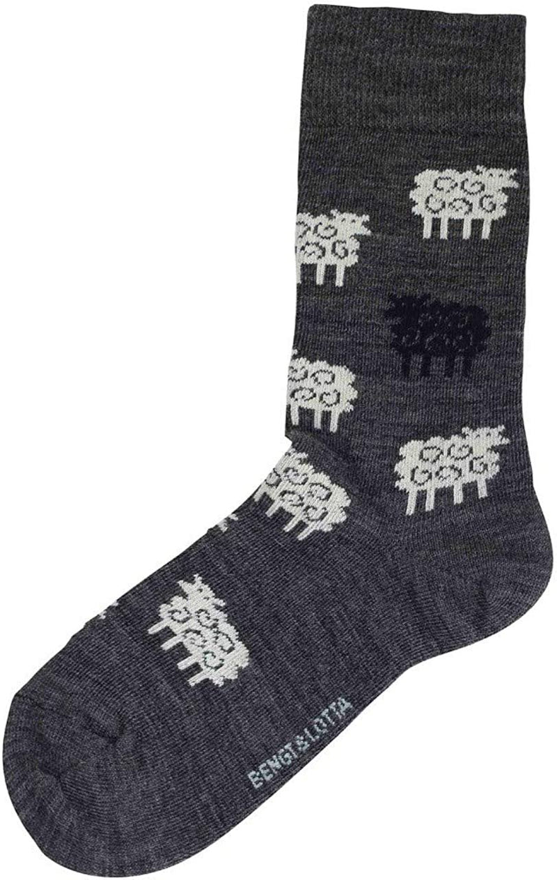 Bengt & Lotta Merino Wool Socks Grey "Sheep" | Small