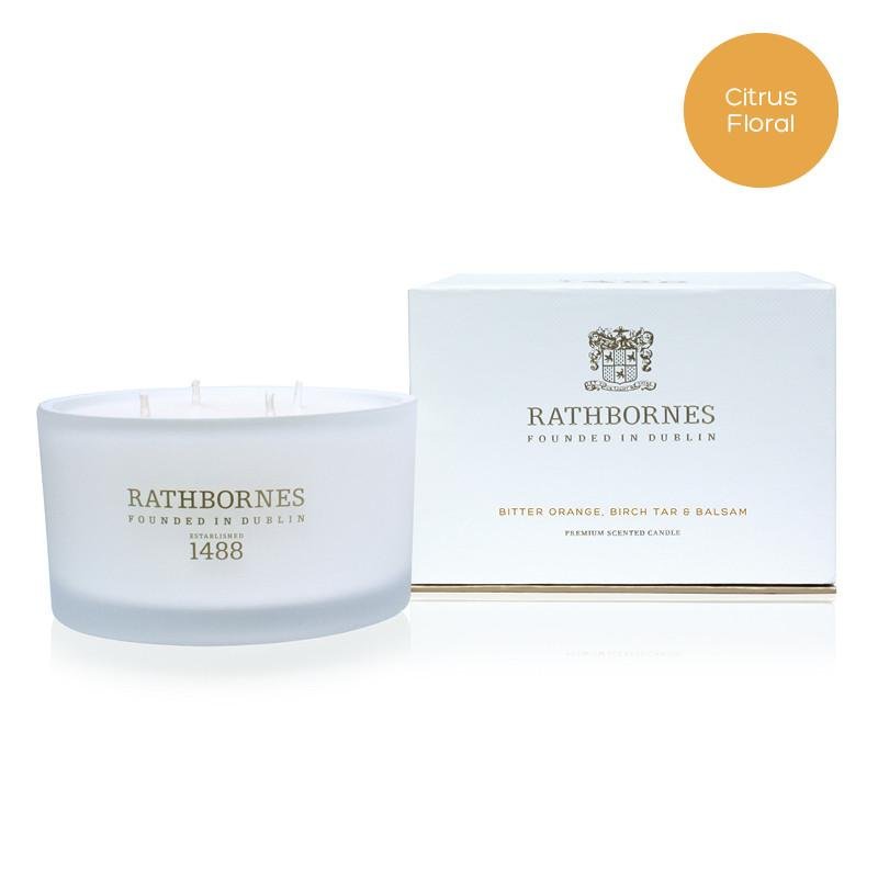 Rathbornes Bitter Orange Birch Tar & Balsam Four Wick Luxury Scented Candle - Home Decors Gifts online | Fragrance, Drinkware, Kitchenware & more - Fina Tavola