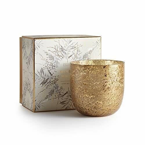 Scented Candle Noble Holiday Collection in Sanded Mercury Glass | Winter White