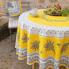 Lauris Jaune Provencal Tablecloth | 90" Round | Easy Care Coated Cotton