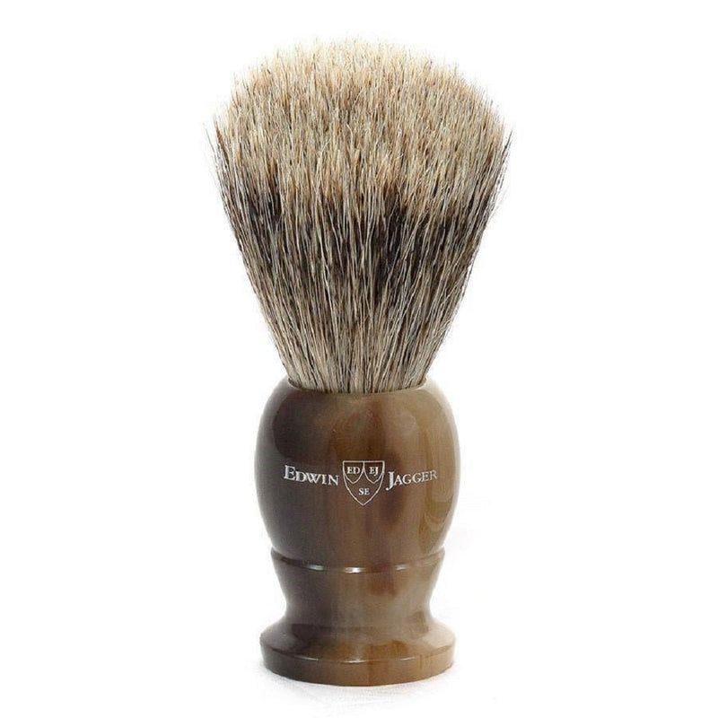 Edwin Jagger Medium Shaving Brush with Best Badger - Light Horn - Home Decors Gifts online | Fragrance, Drinkware, Kitchenware & more - Fina Tavola