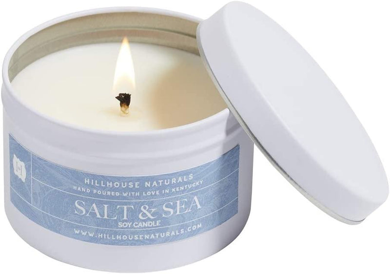 Naturals Scented Candle in a Tin | Salt and Sea