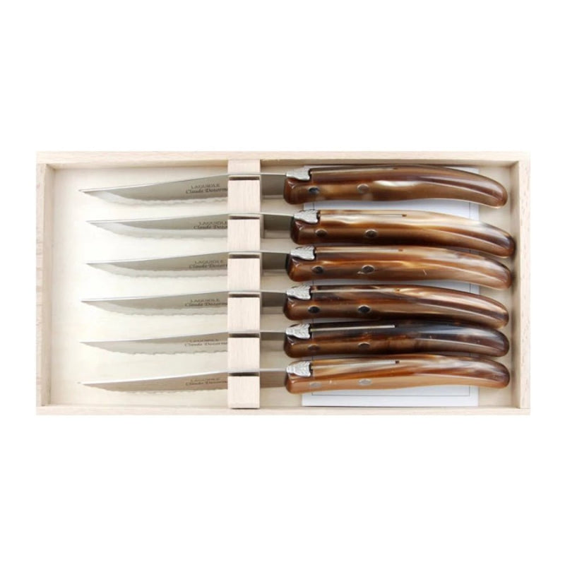 Laguiole Berlingot Steak Knives Cappuccino (Set of 6) - Home Decors Gifts online | Fragrance, Drinkware, Kitchenware & more - Fina Tavola