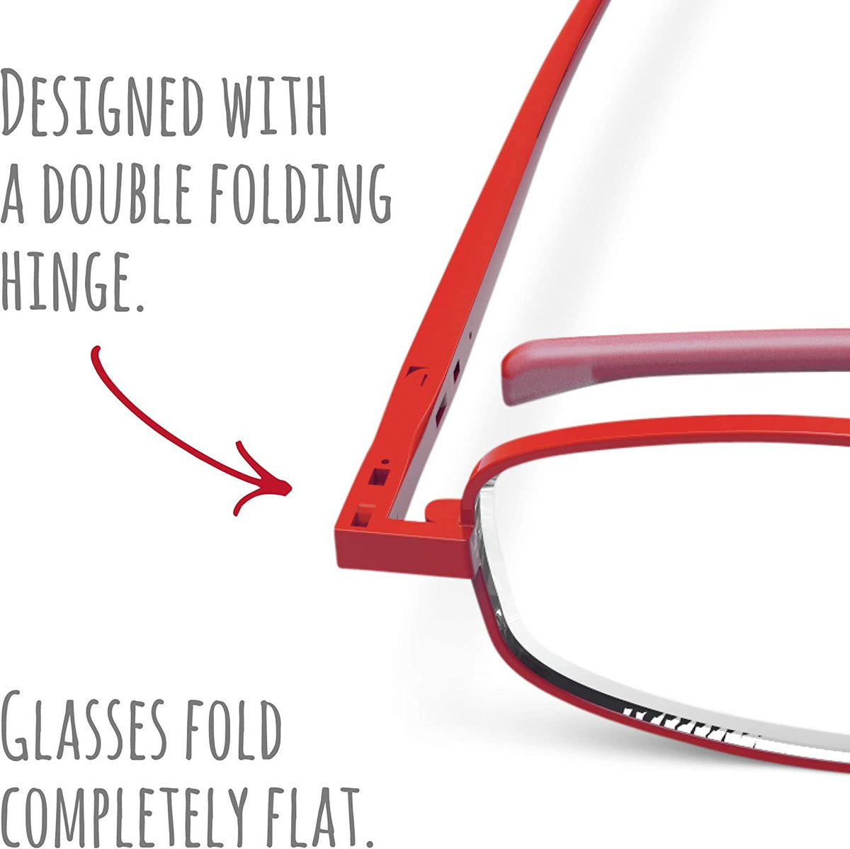 Compact Lenses Flat Folding-Reading Glasses-Chilli +3.0